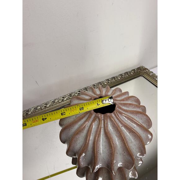 Fluted terracotta Blush Nude Color vase art sculpture shelf decor Southwest - Picture 6 of 10